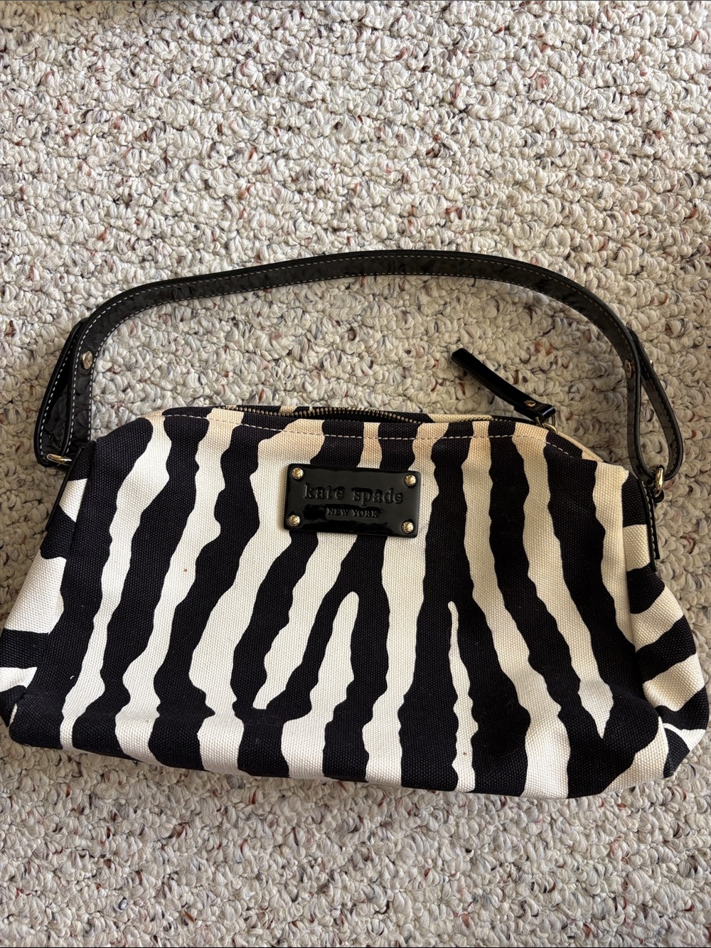 kate spade Black and White Zebra-Print Wristlet